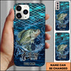 Maxcorners Fishing Phone Case Fish Scale Pattern Splash Design Personalized Name 3D Phone Case (10 Fish Species)
