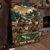 Maxcorners Duck Hunting Retro Flying Mallards Sunset Personalized Canvas Wall Art