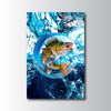 Maxcorners Walleye Fishing Ocean Circle Art Personalized Name 3D Poster