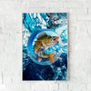 Maxcorners Walleye Fishing Ocean Circle Art Personalized Name 3D Poster