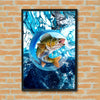 Maxcorners Walleye Fishing Ocean Circle Art Personalized Name 3D Poster