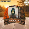 Maxcorners Hunting Orange White Camo Hunter Personalized 3D Cap