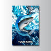 Maxcorners Salmon Fishing Ocean Circle Marble Art Personalized Name 3D Poster