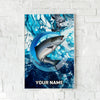 Maxcorners Salmon Fishing Ocean Circle Marble Art Personalized Name 3D Poster