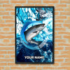 Maxcorners Salmon Fishing Ocean Circle Marble Art Personalized Name 3D Poster
