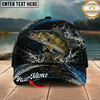 Maxcorners Fishing Black Blue Water Splash Personalized 3D Cap (12 Fish Species)