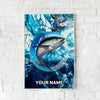 Maxcorners Tuna Fishing Ocean Circle Marble Art Personalized Name 3D Poster
