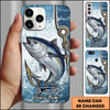 Maxcorners Fishing Phone Case Hook Line Ocean Bubble Design Personalized Name Phone Case (8 Fish Species)