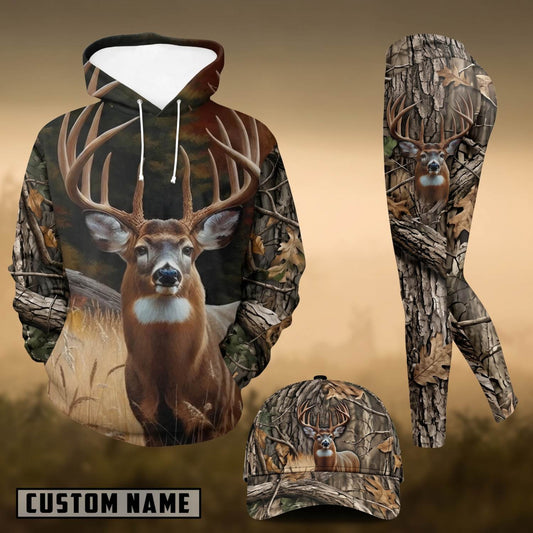 Maxcorners Hunting Whitetail Buck Forest Woodland Camo 3D Shirts