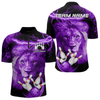 Maxcorners Personalized Purple Lightning Thunder Storm Lion Bowling Shirts For Men Custom Bowling Team Jerseys LM054