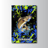 Maxcorners Walleye Fishing Neon Splash Abstract Art Personalized Name 3D Poster