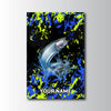 Maxcorners Salmon Fishing Neon Splash Abstract Art Personalized Name 3D Poster