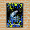 Maxcorners Salmon Fishing Neon Splash Abstract Art Personalized Name 3D Poster