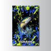 Maxcorners Tuna Fishing Neon Splash Abstract Art Personalized Name 3D Poster