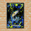 Maxcorners Tuna Fishing Neon Splash Abstract Art Personalized Name 3D Poster