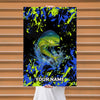 Maxcorners Mahi Mahi Fishing Neon Splash Abstract Art Personalized Name 3D Poster