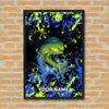 Maxcorners Mahi Mahi Fishing Neon Splash Abstract Art Personalized Name 3D Poster