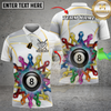 Maxcorners Billiards Ball 8 Awareness Ribbons Black And White Personalized Shirt (2 Colors)