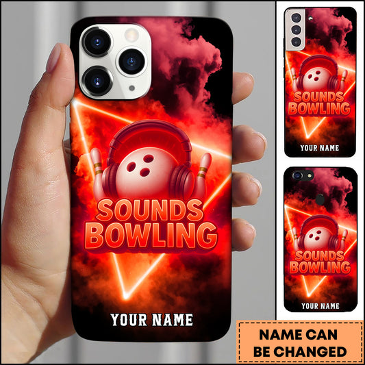 Maxcorners Bowling Sounds Ball Headphones Multicolor Personalized Name 3D Phone Case