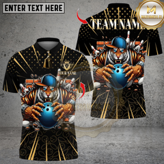 Maxcorners Cool Tiger Bowling Multicolor Customized Name, Team Name 3D Shirts