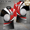 Maxcorners Golf Curved Dot Pattern Multicolor Customized Name, Team Name 3D Shirts