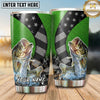 Maxcorners Fishing Tumbler Green Black Star Patchwork Design Personalized Name Tumbler (13 Species)