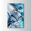 Maxcorners Salmon Fishing Ocean Scale Wave Art Personalized Name 3D Poster