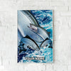 Maxcorners Salmon Fishing Ocean Scale Wave Art Personalized Name 3D Poster