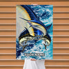 Maxcorners Blue Marlin Fishing Dynamic Ocean Battle Artwork Personalized Name 3D Poster