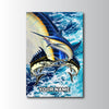 Maxcorners Blue Marlin Fishing Dynamic Ocean Battle Artwork Personalized Name 3D Poster
