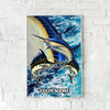 Maxcorners Blue Marlin Fishing Dynamic Ocean Battle Artwork Personalized Name 3D Poster