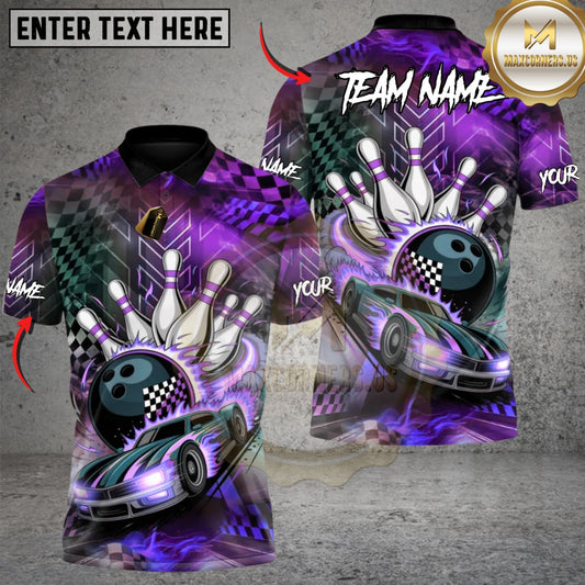 Maxcorners Full Throttle Frame Bowling Multicolor Customized Name, Team Name 3D Shirts