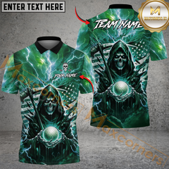 Maxcorner Dark Thunder Reaper Golf Polo Shirt Customized Name, Team Name 3D Shirts (4 Colors)
