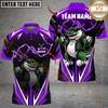 Maxcorners Golf Crocodile Lightning Personalized Name, Team Name 3D Shirt (4 Colors)