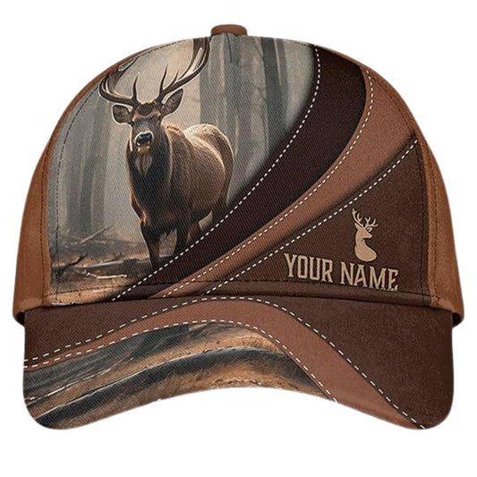 Maxcorners Personalized Deer Hunting Baseball Cap, Custom Deer Hunting Caps For Hunters LM0402