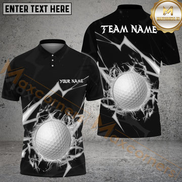 Maxcorners Golf Thunder Strike Down Personalized Name, Team Name 3D Shirt (6 Colors)