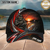 Maxcorners Fishing Skull Angler Red Wave Personalized 3D Cap