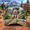 Maxcorners Hiking Backpack Compass Mountain Landscape Adventure Personalized Name 3D Cap