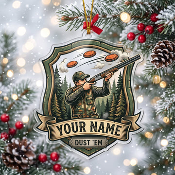 Maxcorners Clay Shooting Dust Em Hunter Shooting Clay Targets Customized Name 3D Keychain And Ornament