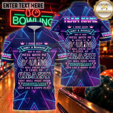 Maxcorners Bowling Funny Bowling Quotes Typography Collage Personalized Name 3D Unisex Shirt
