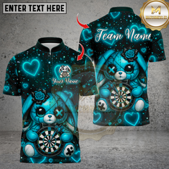 Maxcorners Darts Valentine Cute Bear Multicolor Customized Name, Team Name 3D Shirts