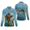 Maxcorners Catchin' Bass With The Big Guy, Fishing Shirts, SPF Long Sleeve Shirts, Fishing Shirts For Men