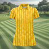 Maxcorners Realistic Sweet Corn Cob Print Design Golf Shirt, Women's Golf Shirt, Hawaiian Golf Shirt, Golf Polo For Women LM1507