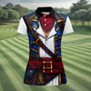 Maxcorners Caribbean Pirate Golf Shirt, Classic Buccaneer Captain Uniform, Golf Shirt For Women LM1507