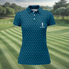 Maxcorners Three Leaf Clover Seamless Pattern St Patrick's Day Golf Shirt, Women's Golf Tops, Ladies Golf Polos