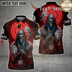 Maxcorners Darts Skull Shadow Owl Multicolor Customized Name, Team Name 3D Shirts