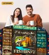 Maxcorners Gone Fishing I'd Rather Be Fishing Custom Name Blanket, Presents For Fishermen, Gift For Fishing Lover LM0201