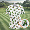 Maxcorners St Patrick's Day Leprechaun Golf And Beer Golf Pose Shamrock Golf Shirt, Golf Shirts For Men