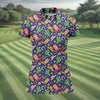 Maxcorners Western Cowboy Golf Shirt, Desert Cactus Horseshoe Pattern, Golf Shirt For Women LM1507