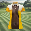 Maxcorners Beer Pint Illusion Pattern Golf Shirt, Women's Golf Shirt, Hawaiian Golf Shirt, Golf Polo For Women LM1507